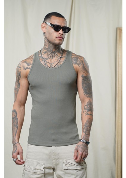 Slim Fit Kaşkorseli Esnek Düz Erkek Sporcu Atlet