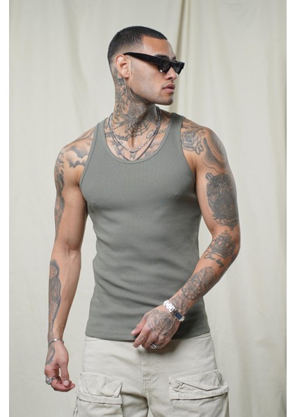Slim Fit Kaşkorseli Esnek Düz Erkek Sporcu Atlet
