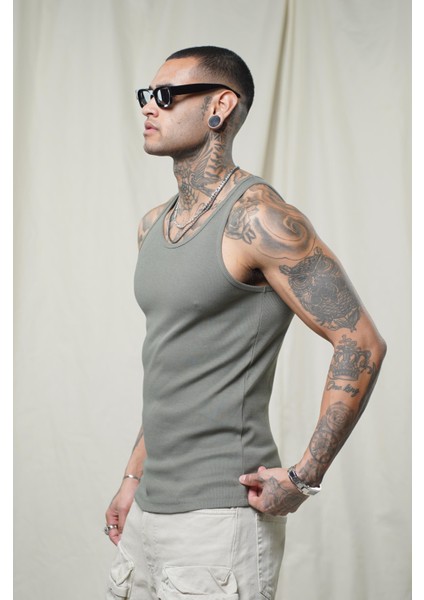 Slim Fit Kaşkorseli Esnek Düz Erkek Sporcu Atlet