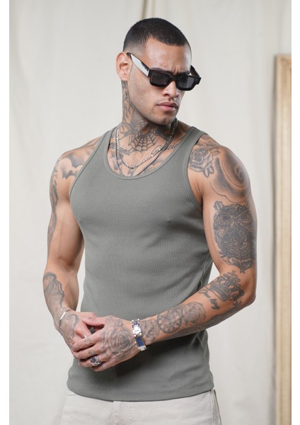 Slim Fit Kaşkorseli Esnek Düz Erkek Sporcu Atlet