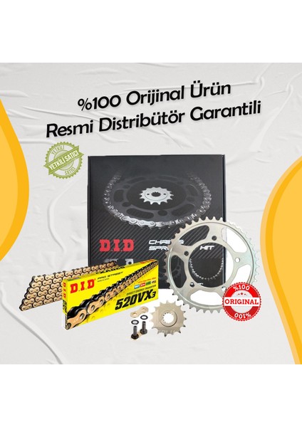Dıd Kawasaki Ninja 650 Krt Zincir Dişli Seti (2017-2022) X-Ringli Zincir (Gold Renk) fiyatları