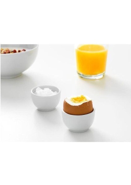 4 Adet Porselen Yumurtalık Küçük Boy Beyaz, 5 cm