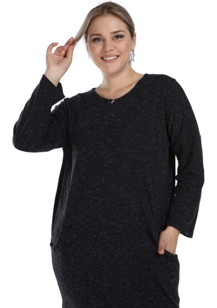 Angelino Genç Büyük Beden Kışlık Yumoş Antrasit Elbise AS06 fırsatları