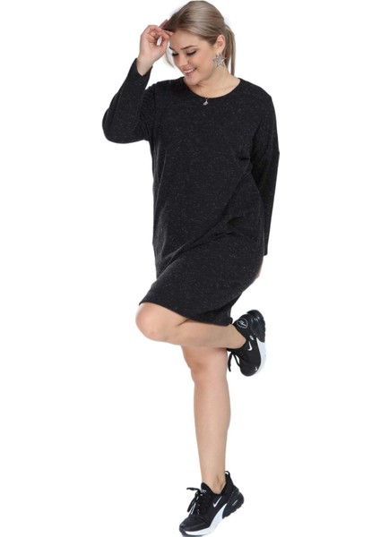 Angelino Genç Büyük Beden Kışlık Yumoş Antrasit Elbise AS06 indirimleri