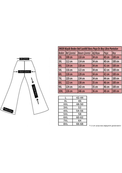 29020 Büyük Beden Beli Lastikli Boru Paça En Boy Pantolon - Saks fiyatları