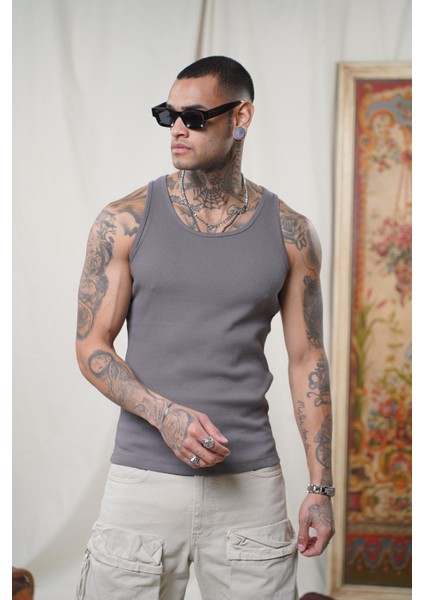 Slim Fit Kaşkorseli Esnek Düz Erkek Sporcu Atlet
