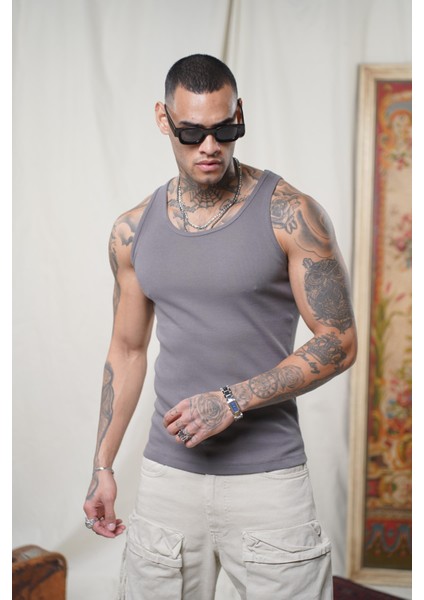 Slim Fit Kaşkorseli Esnek Düz Erkek Sporcu Atlet