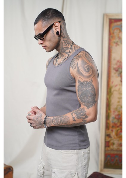 Slim Fit Kaşkorseli Esnek Düz Erkek Sporcu Atlet