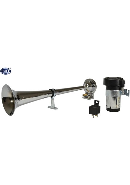 12V Havalı Korna Tekli Krom (Marin) (Kompresörlü)