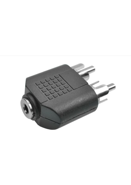 2'li Paket 3.5mm Ses Stereo Jak 2 RCA Erkek Ses Jack Konnektör Dönüştürücü