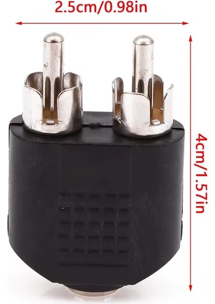 2'li Paket 3.5mm Ses Stereo Jak 2 RCA Erkek Ses Jack Konnektör Dönüştürücü