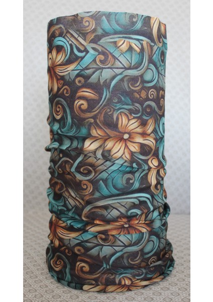 Çiçek Desenli Boyunluk Baf Bandana