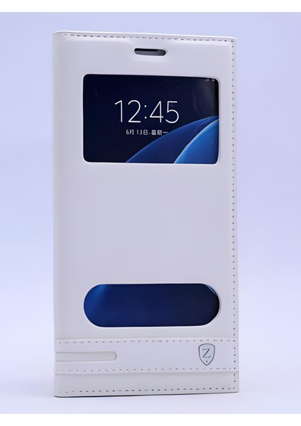 Galaxy J7 Prime Kılıf Pencereli Elite Kapaklı Kılıf