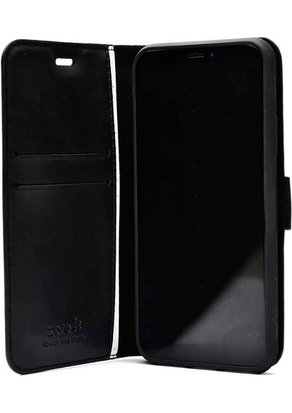 Apple iPhone 11 Pro Max Kapaklı Kılıf Cüzdanlı Kar Delüxe Kapak-Gold