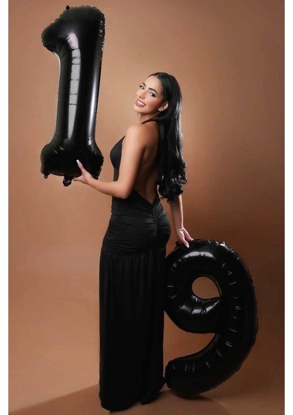 Siyah 19 Rakam Folyo Balon 80 cm modelleri