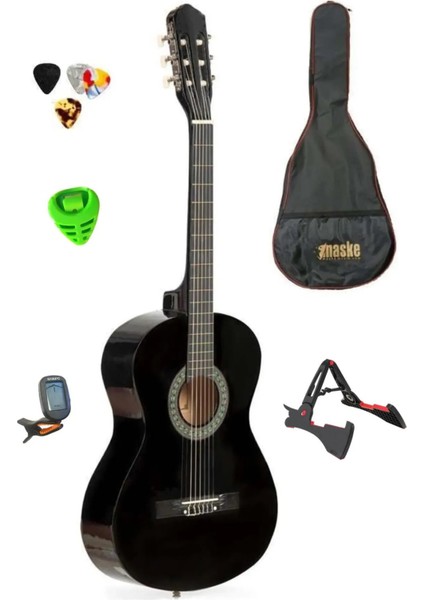 Şok Kampanya Siyah Klasik Gitar Seti (Tuner Stand Kılıf Pena Hediyeli)