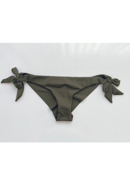 Haki Brezilya Kalın Ip Bağlamalı Bikini Altı
