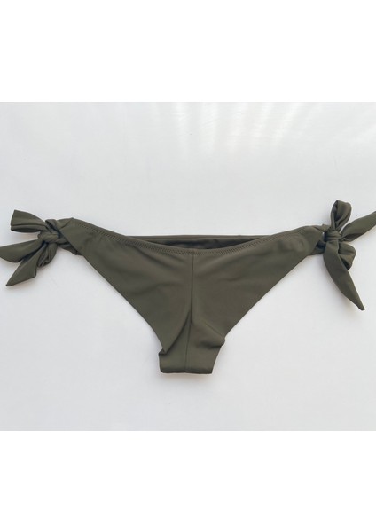 Haki Brezilya Kalın Ip Bağlamalı Bikini Altı