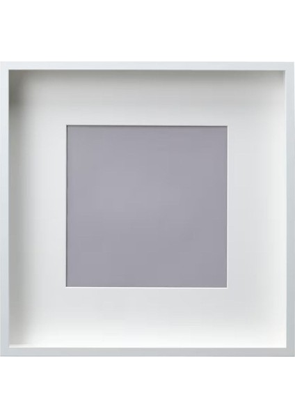 Sannahed 50 x 50 cm Beyaz Çiçek Eşya Konabilen Derin Kutu Çerçeve Ahşap Fotoğraf Resim Çerçevesi