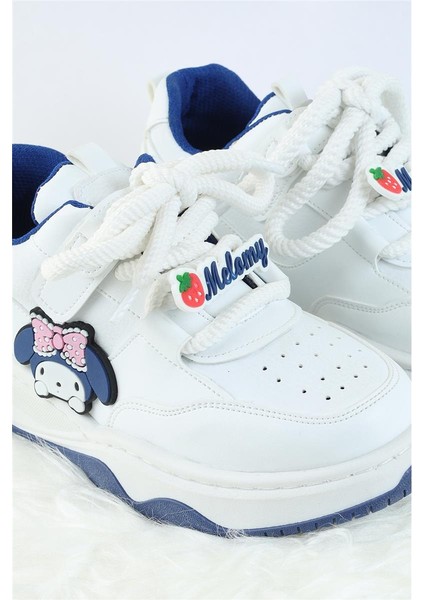 Unisex Çocuk Spor Ayakkabı Kuromi Spor Ayakkabı Özel Tasarım Bağçıklı ve Cırtlı Çocuk Sneaker Spor