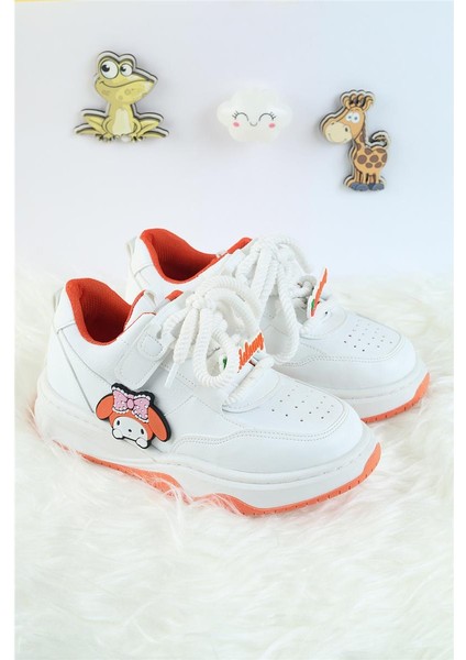 Unisex Çocuk Spor Ayakkabı Kuromi Spor Ayakkabı Özel Tasarım Bağçıklı ve Cırtlı Çocuk Sneaker Spor