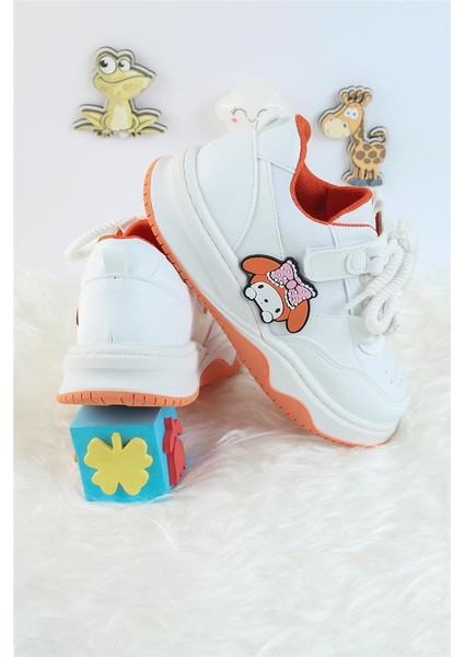 Unisex Çocuk Spor Ayakkabı Kuromi Spor Ayakkabı Özel Tasarım Bağçıklı ve Cırtlı Çocuk Sneaker Spor