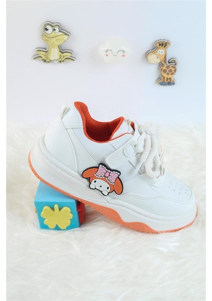 Unisex Çocuk Spor Ayakkabı Kuromi Spor Ayakkabı Özel Tasarım Bağçıklı ve Cırtlı Çocuk Sneaker Spor