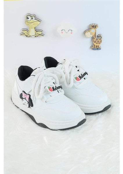 Unisex Çocuk Spor Ayakkabı Kuromi Spor Ayakkabı Özel Tasarım Bağçıklı ve Cırtlı Çocuk Sneaker Spor