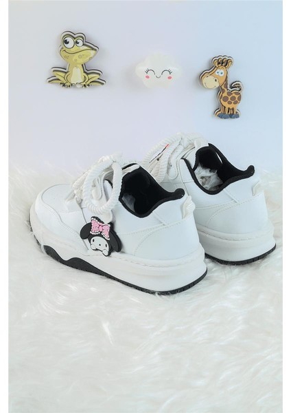 Unisex Çocuk Spor Ayakkabı Kuromi Spor Ayakkabı Özel Tasarım Bağçıklı ve Cırtlı Çocuk Sneaker Spor