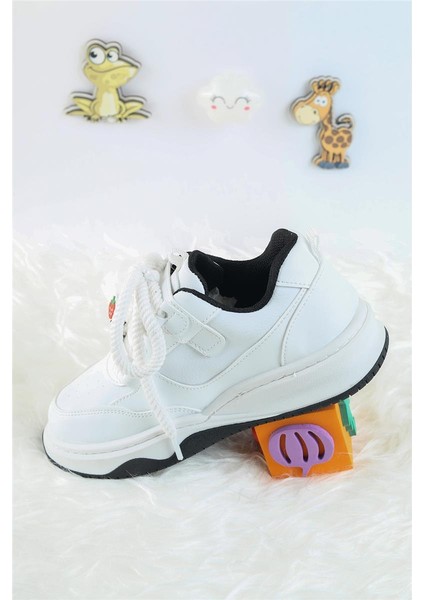 Unisex Çocuk Spor Ayakkabı Kuromi Spor Ayakkabı Özel Tasarım Bağçıklı ve Cırtlı Çocuk Sneaker Spor