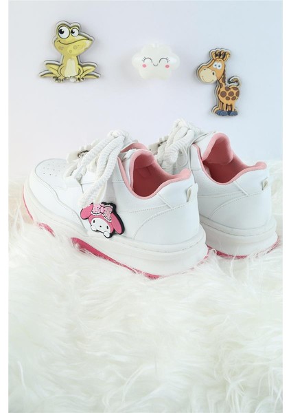 Unisex Çocuk Spor Ayakkabı Kuromi Spor Ayakkabı Özel Tasarım Bağçıklı ve Cırtlı Çocuk Sneaker Spor