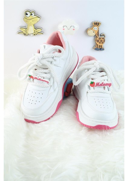 Unisex Çocuk Spor Ayakkabı Kuromi Spor Ayakkabı Özel Tasarım Bağçıklı ve Cırtlı Çocuk Sneaker Spor