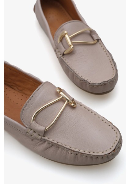 Rasyana Inna Kadın Hakiki Deri Aksesuarlı Babet modelleri