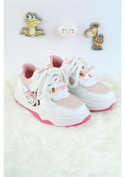 Unisex Çocuk Spor Ayakkabı Kuromi Spor Ayakkabı Özel Tasarım Bağçıklı ve Cırtlı Çocuk Sneaker Spor