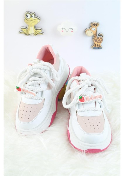 Unisex Çocuk Spor Ayakkabı Kuromi Spor Ayakkabı Özel Tasarım Bağçıklı ve Cırtlı Çocuk Sneaker Spor