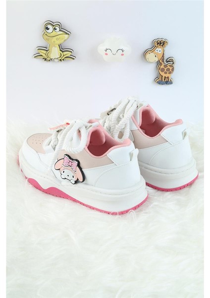Unisex Çocuk Spor Ayakkabı Kuromi Spor Ayakkabı Özel Tasarım Bağçıklı ve Cırtlı Çocuk Sneaker Spor