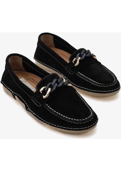 Julda Inna Kadın Deri Aksesuarlı Babet