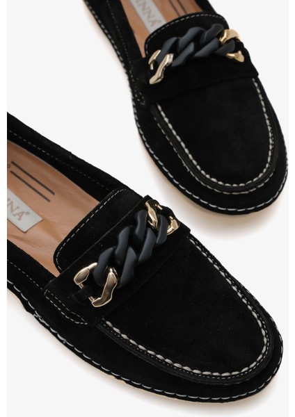 Julda Inna Kadın Deri Aksesuarlı Babet modelleri