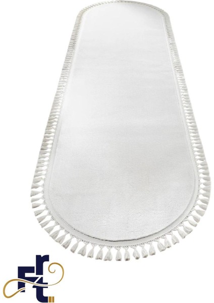 Frt Export tüylü Peluş Oval Örgü Saçaklı Peluş Yolluk Yumuşacık Yıkanabilir Antre Hol Koridor Halı