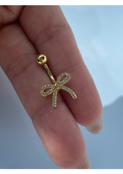 Çelik Göbek Piercing Zirkon Taşlı Fiyonk Kurdale Model modelleri