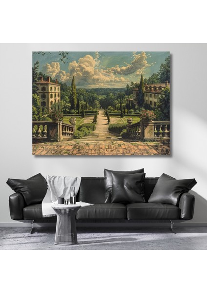 Ormanın Içindeki Malikane Kanvas Tablo Dijital Hd Baskı Tablo