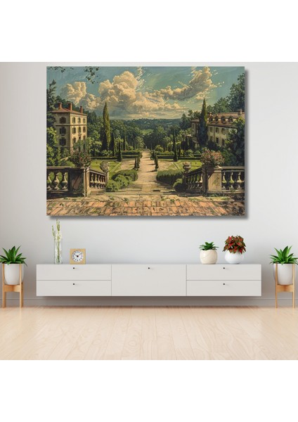 Ormanın Içindeki Malikane Kanvas Tablo Dijital Hd Baskı Tablo modelleri