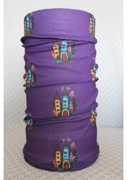 Renkli Çizim Ev Desenli Boyunluk Baf Bandana fiyatları