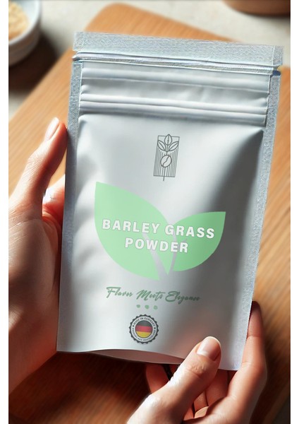 Organik Arpa Çimi Tozu 100G, Premium Barley Grass Powder ( Glutensiz, Vegan, Katkısız )
