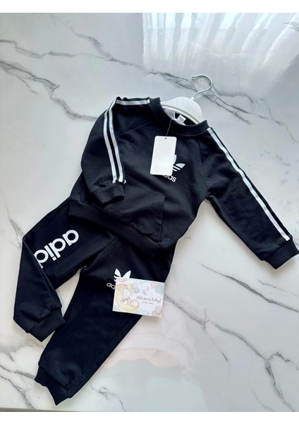 Baby Marka Addas Desen Bisiklet Yaka Ikili Takım 1-5 Yaş