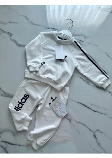 Baby Marka Addas Desen Bisiklet Yaka Ikili Takım 1-5 Yaş