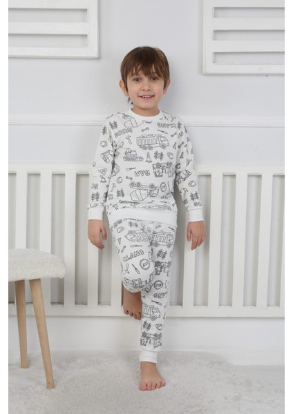 Boyanabilir Çocuk Pijama Takımı + Kalem Hediyeli I Renkli Rüyalar I Her Yıkamada Yeniden Tasarla
