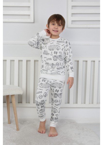 Boyanabilir Çocuk Pijama Takımı + Kalem Hediyeli I Renkli Rüyalar I Her Yıkamada Yeniden Tasarla