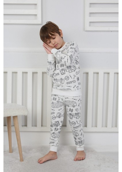 Boyanabilir Çocuk Pijama Takımı + Kalem Hediyeli I Renkli Rüyalar I Her Yıkamada Yeniden Tasarla