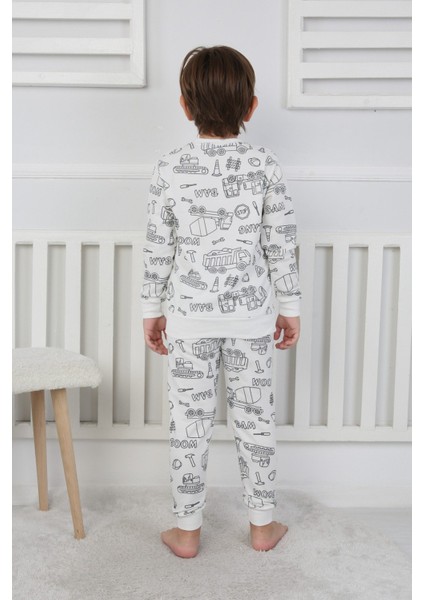 Boyanabilir Çocuk Pijama Takımı + Kalem Hediyeli I Renkli Rüyalar I Her Yıkamada Yeniden Tasarla